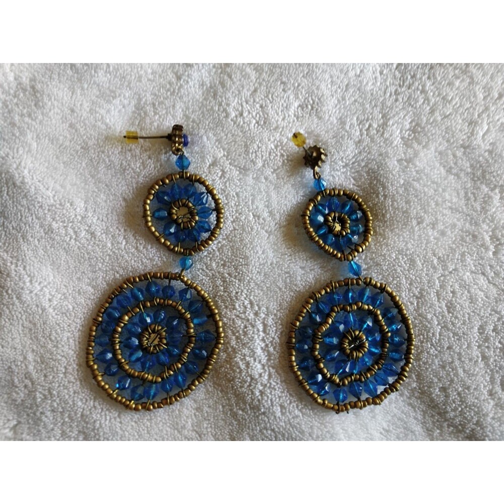Earring Lot BOHO Seeds Beaded Bohemian Dangle Drop Hoop Chandelier Pierced - Picture 5 of 16